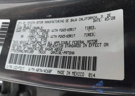 2020 Toyota Tacoma 4Wd Trd Sport z USA, uszkodzony, nr VIN 3TMDZ5BN0LM091205